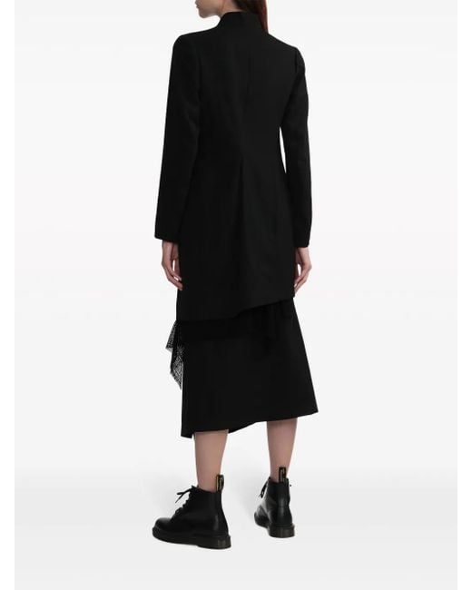 Cappotto Monopetto Con Design A Strati di Y's Yohji Yamamoto in Blue