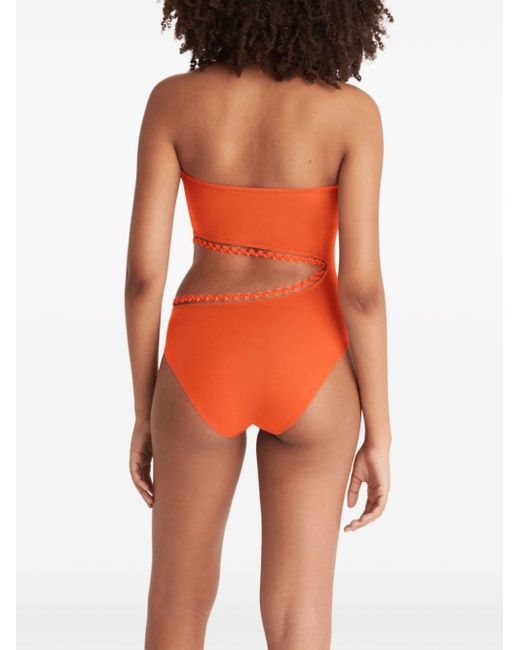 Eres Orange Dancing One-piece Strapless Swimsuit