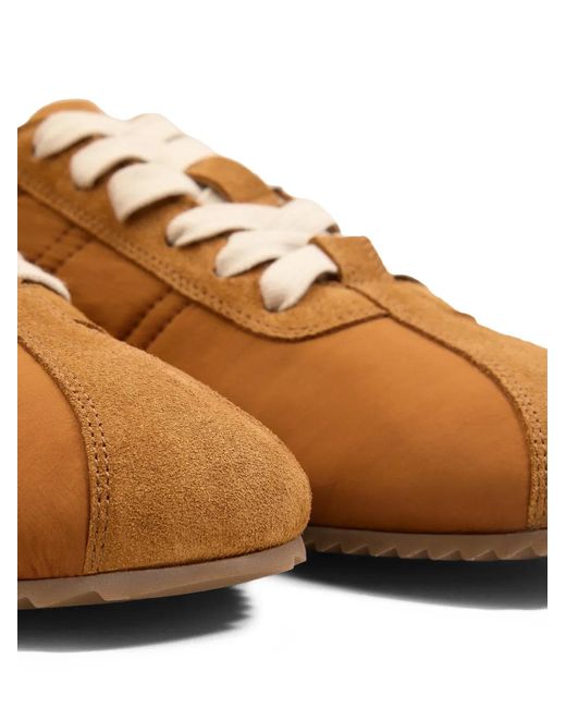 AMI Brown Nylon Soft Sneakers