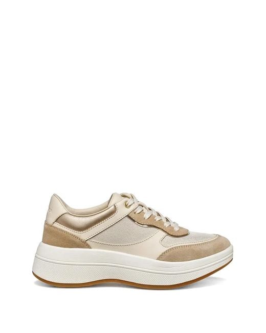 Geox White Spherica Ecub-3 Metallic Panel Sneakers