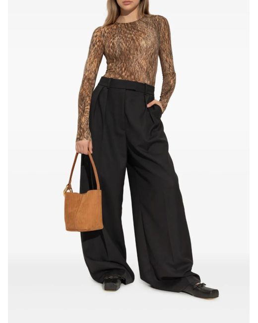 MM6 by Maison Margiela Brown Animal-Print Bodysuit