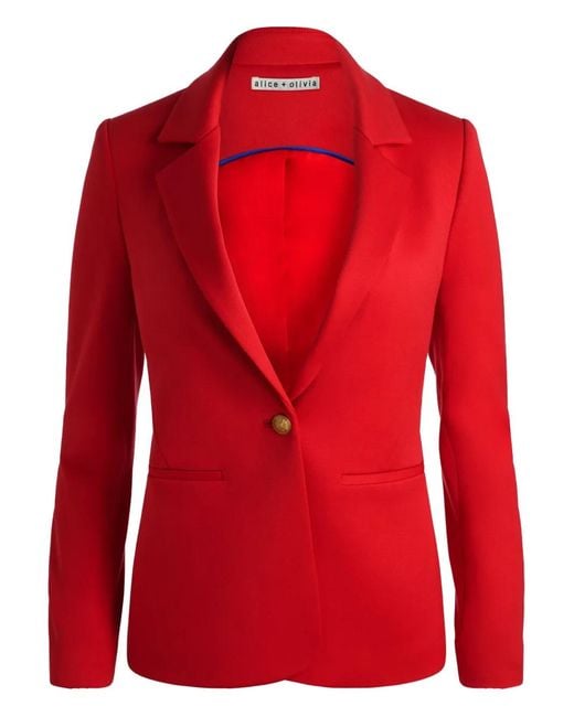 Alice + Olivia Red Cary Fitted Blazer