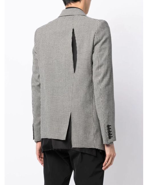 Sulvam Gray Houndstooth Layered Blazer for men