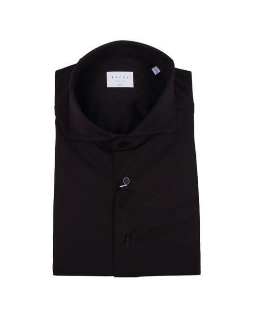 Xacus Black Chemise À Boutonnière Sur Le Devant for men