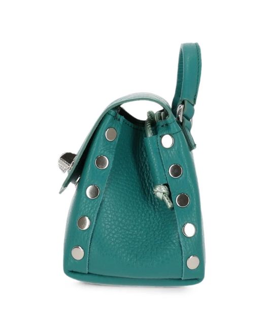 Zanellato Green Super Baby Postina Stud-Embellished Cross Body Bag