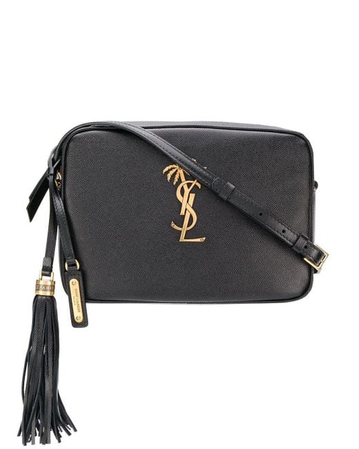 Saint Laurent Palm Tree Logo Bag in Black | Lyst