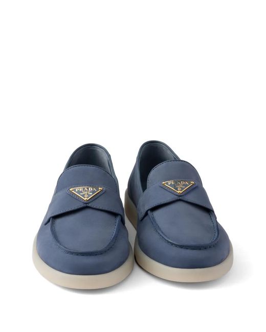 Prada Blue Nubuck Loafers