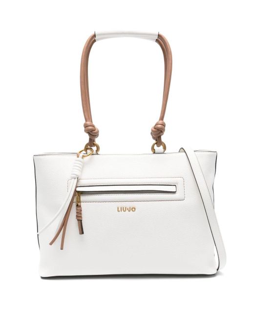 Liu Jo White Synthetic Leather Tote Bag With Tassel