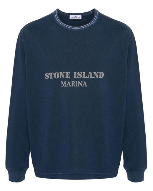Felpa con stampa di Stone Island in Blue da Uomo