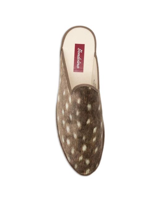 Gondolina Brown Mules À Imprimé Animalier