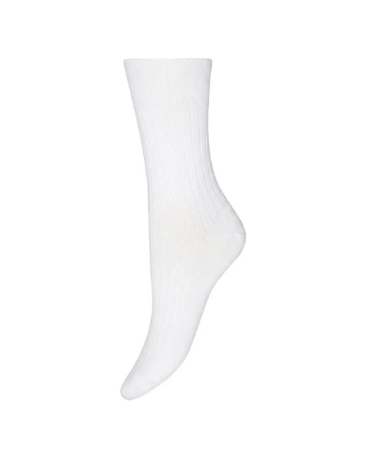 Wolford White Ribbed Knit Socks