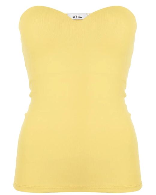 Amir Slama Yellow Strapless Tube Top