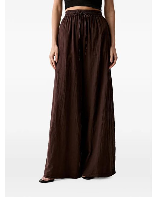 ViCOLO Brown Drawstring-Waist Palazzo Pants