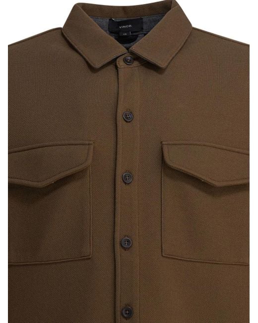 Vince Brown Cotton Blend Shirt Jacket for men
