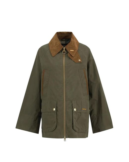 Barbour Green Bedale Icons Tartan-Trim Jacket