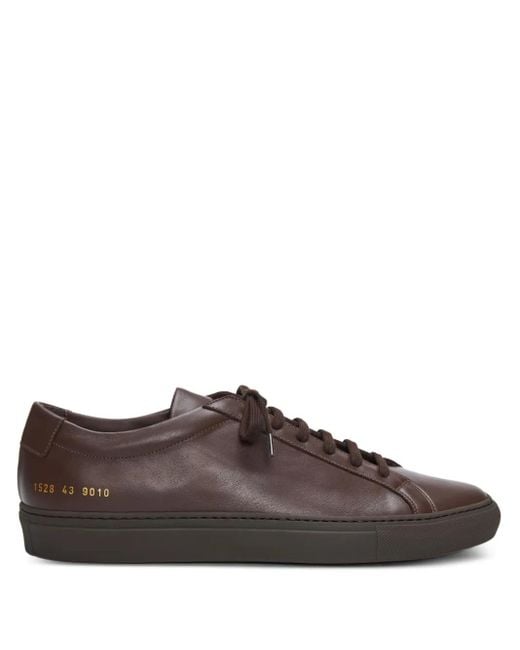 Common Projects Brown Leather-Panelled Lace-Up Sneakers for men
