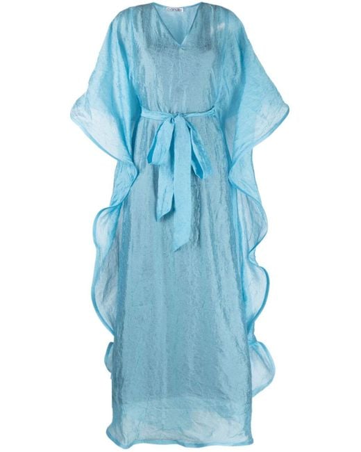 Baruni Blue Begonia Kaftan Maxi Dress