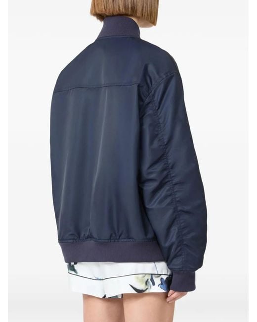 Sportmax Blue Zip-Up Bomber Jacket