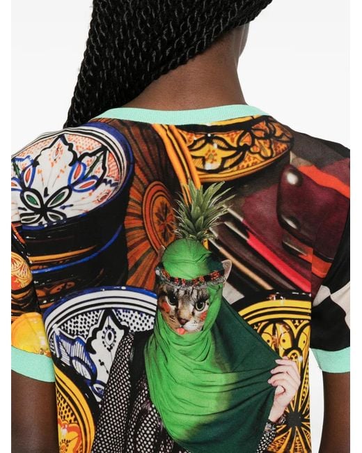 The Artistylist Green Graphic-Print T-Shirt