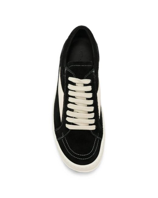 Rick Owens White Contrast-Patchwork Sneakers