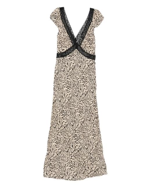 Rixo Natural Iggy Lace-Trimmed Dress