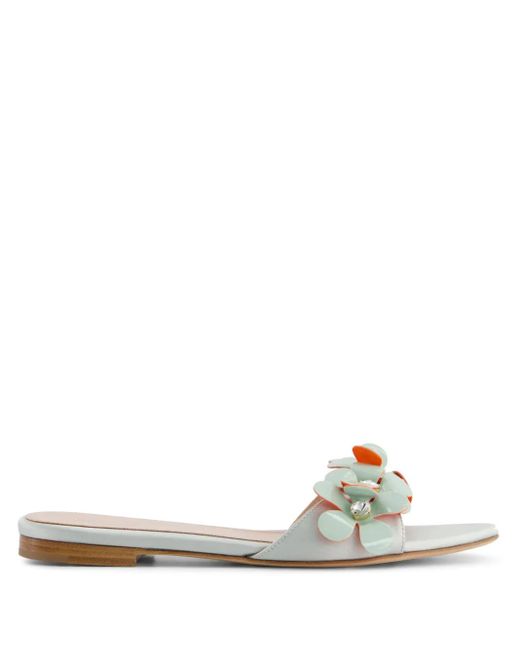 Sandali Slides Con Applicazione A Fiori di Giambattista Valli in Green
