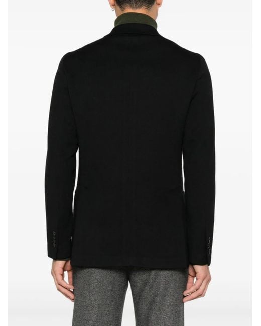 Tagliatore Black Double-Breasted Pocket Blazer for men