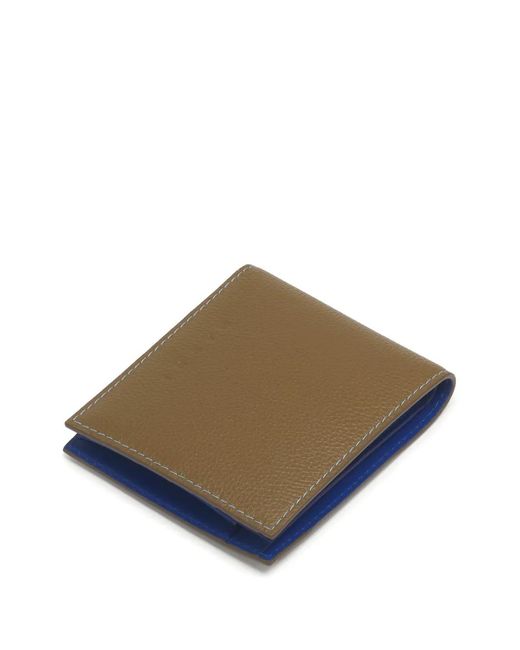 Marni Natural Portefeuille Bifold En Cuir Marron Clair À Coutures Contrastées for men