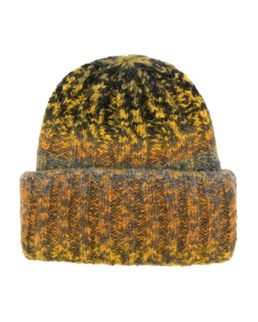 Raffaello Bettini Yellow Knitted Round-Crown Beanie