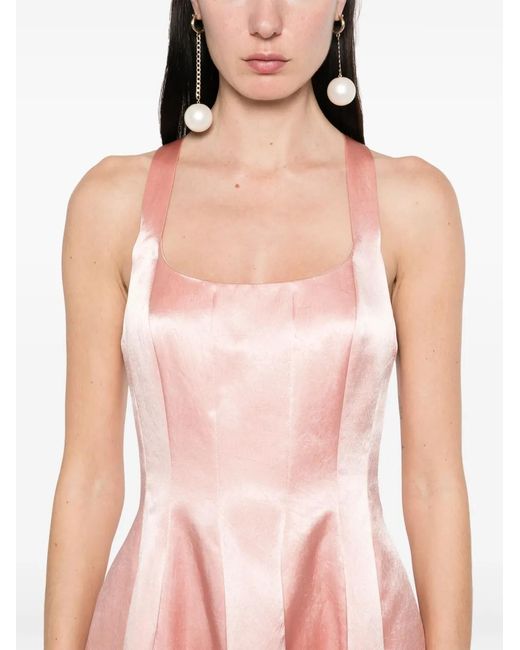 Philosophy Di Lorenzo Serafini Pink Satin Midi Dress