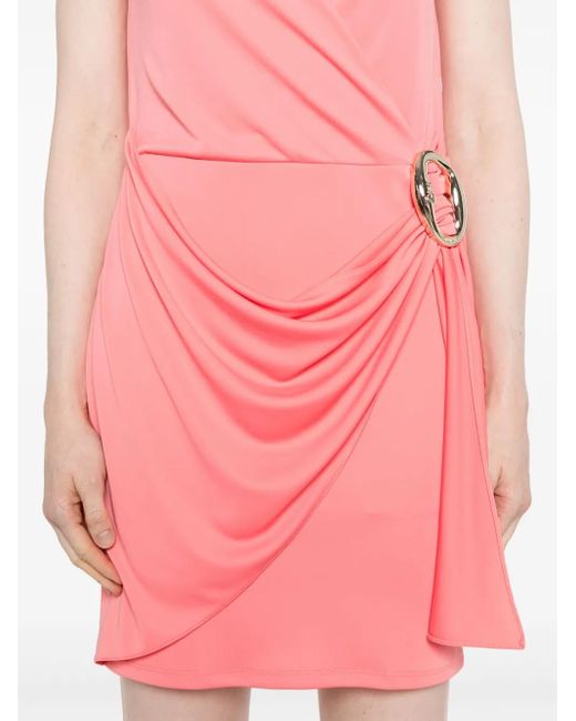 Patrizia Pepe Pink Draped-Detail Mini Dress