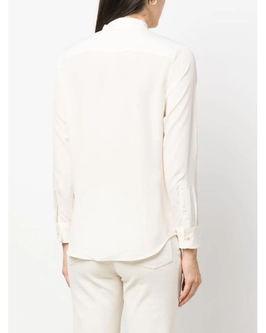 Ralph Lauren White Kristy Long-Sleeve Shirt