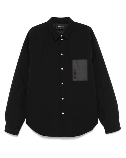 Sobrecamisa con logo estampado Purple Brand de hombre de color Black