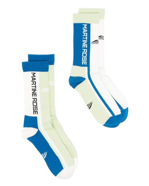 Martine Rose Blue Sports Socks (Pack Of Two)
