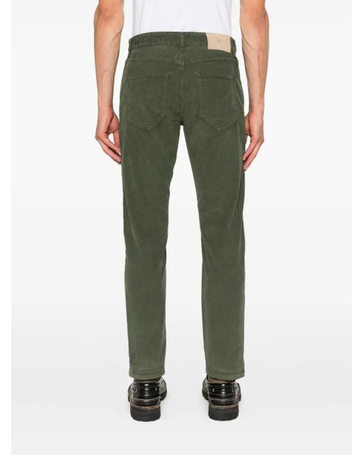 PT Torino Green Corduroy Five-Pocket Trousers for men