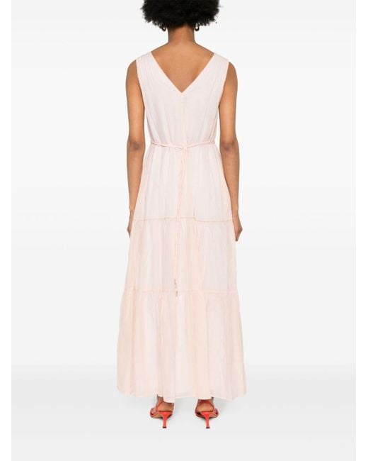 Peserico Pink Bead-detail Cotton Dress