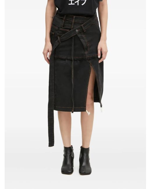 OTTOLINGER Black Frayed Split Skirt