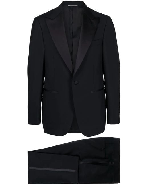Canali Blue Single-Breasted Two-Piece Suit for men