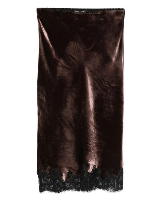 Herskind Black Lace-Detail Fitted Skirt