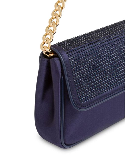 Alberta Ferretti Blue Rhinestone-embellished Shoulder Bag