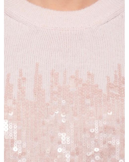 Peserico White Sequin-Embellished Sweater