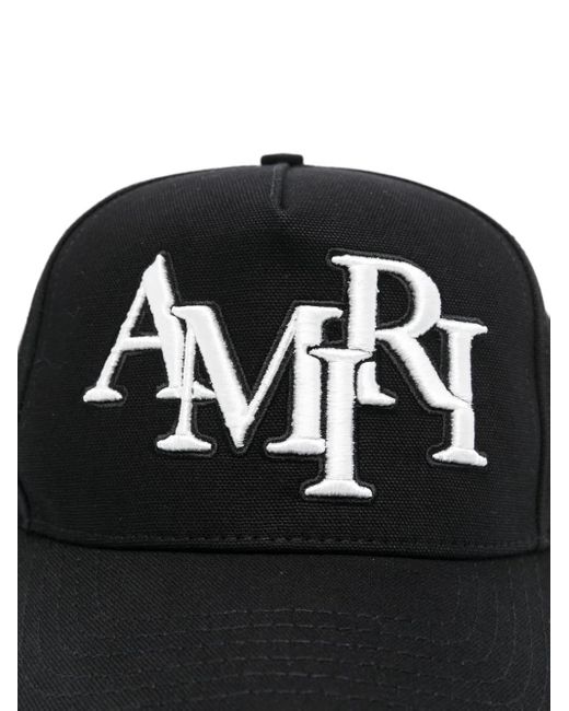 Amiri Black Staggered-Logo Cap for men