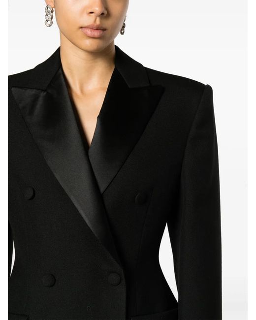 Wardrobe NYC Black Fitted-Waistline Double-Breasted Blazer Dress
