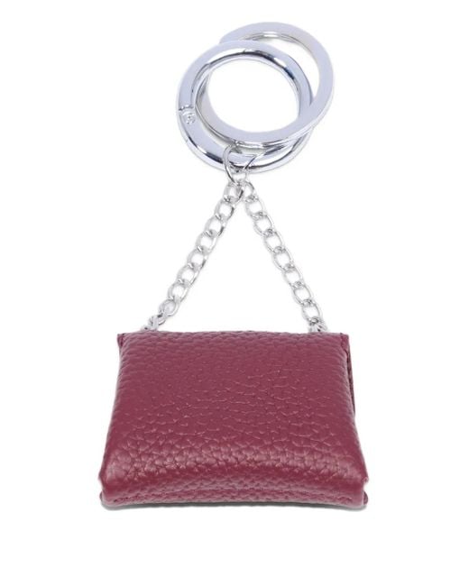 Lancel Purple Leather Keyring