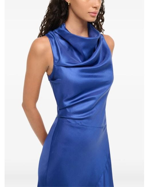 Staud Blue Frida Silk Dress