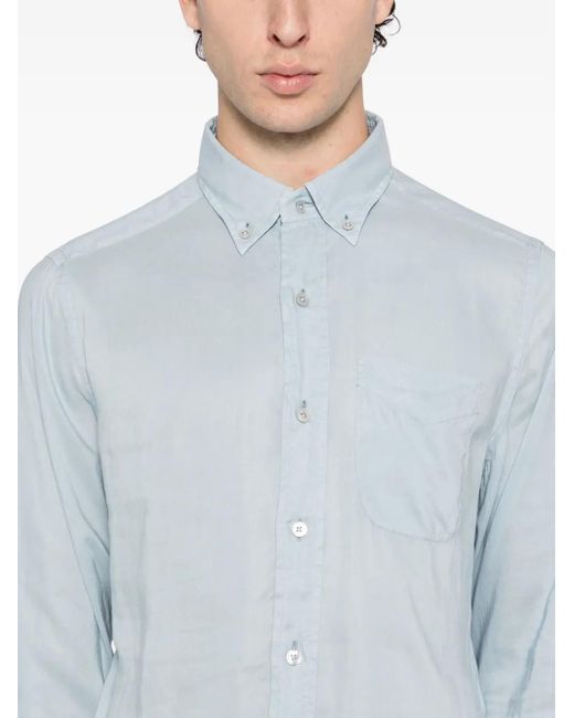 メンズ Tom Ford スリムフィット シャツ Blue