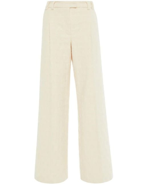 LaDoubleJ Natural La Comasca Jacquard Trousers
