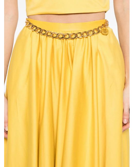 Elisabetta Franchi Yellow Sun Cotton Skirt