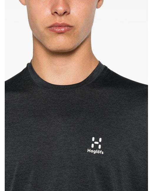 Haglöfs Black Logo-Print Short-Sleeve T-Shirt for men