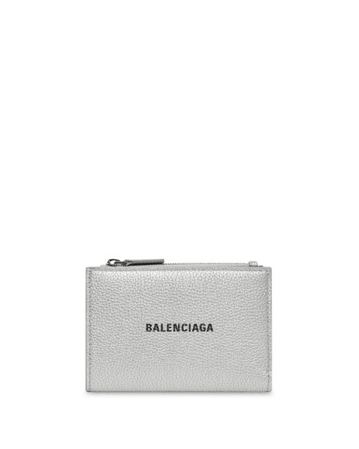 Balenciaga White Logo-print Leather Cardholder for men